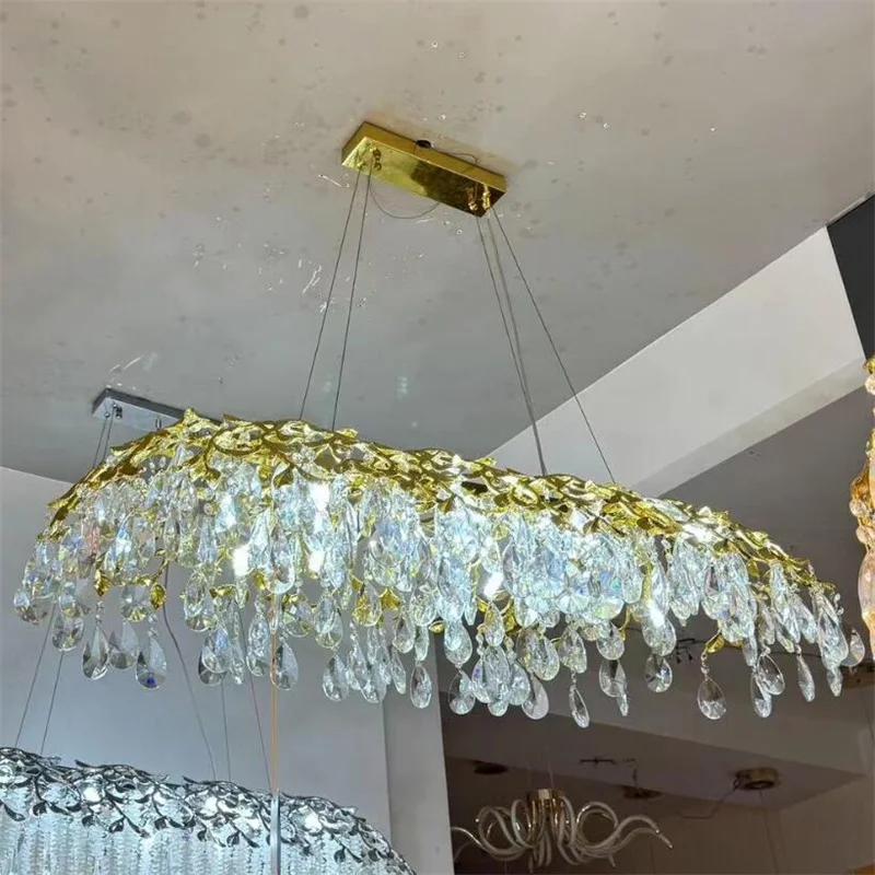 New crystal chandelier design sense Branch chandelier luxury living room hotel decorative lighting gold/chrome