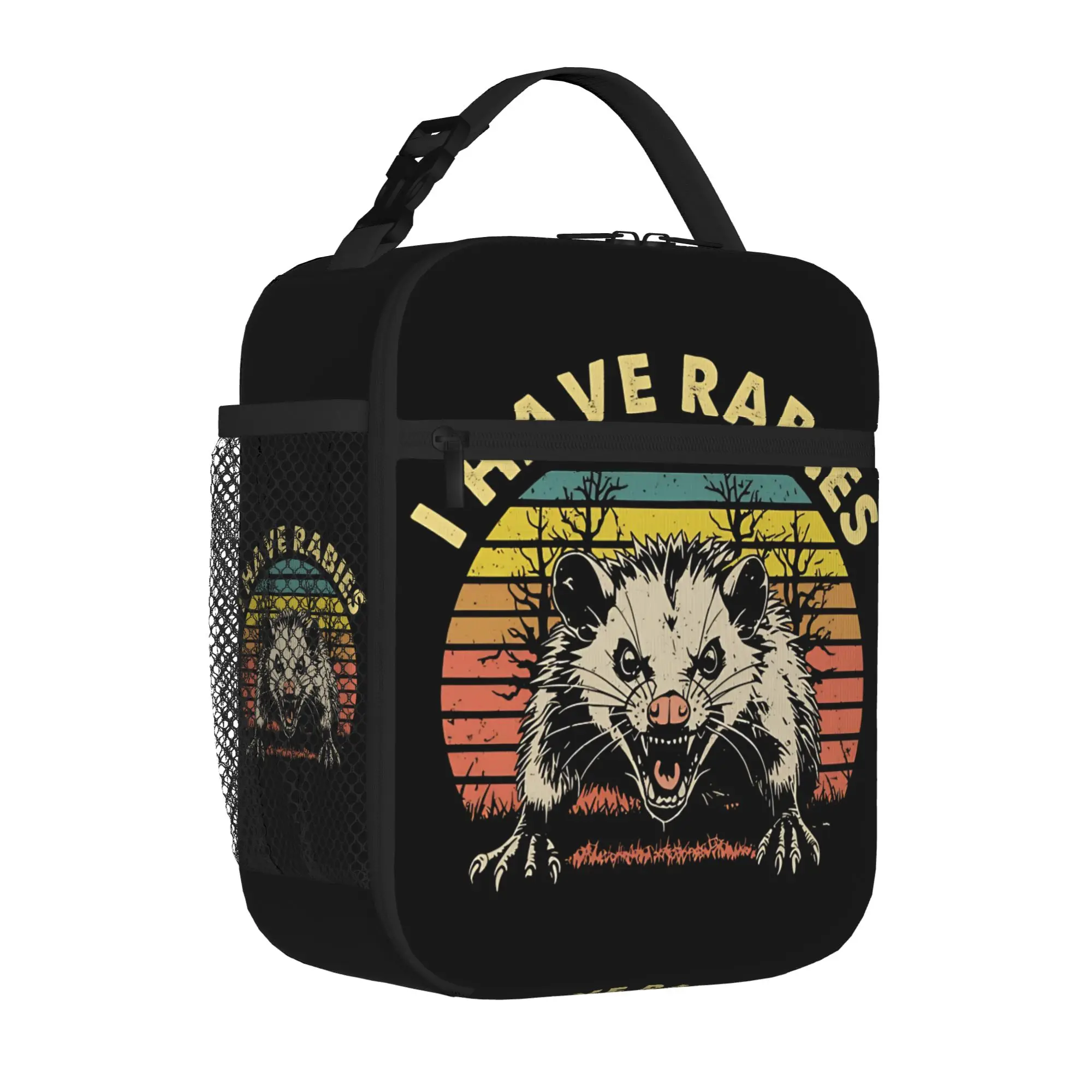 I Have Rabies Opossum Unhinged Feral Meme Carry Thermal Cooler Bag  Reusable Insulated Lunch Bags Trendy Food Box For School