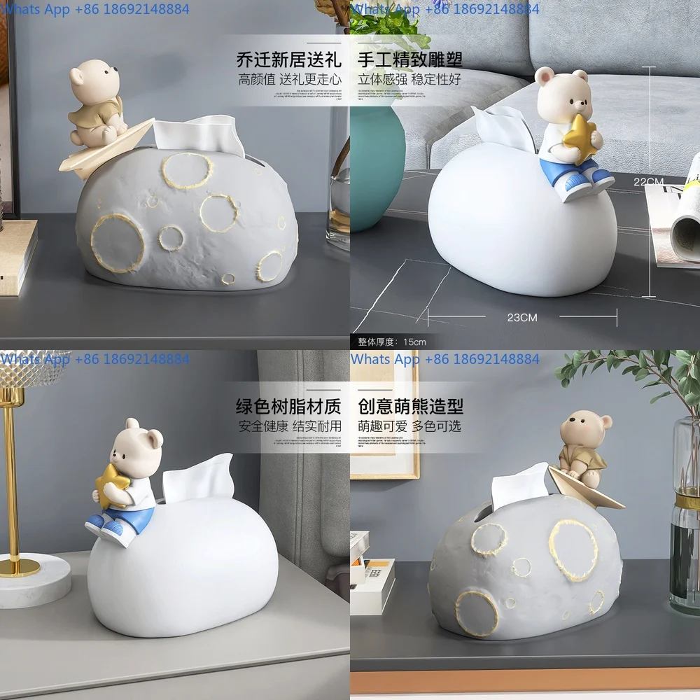 

Creamy Style Tissue Box for Living Room Coffee Table Minimalist Luxury Desktop Decorative Creative Home Use Napkin Holder