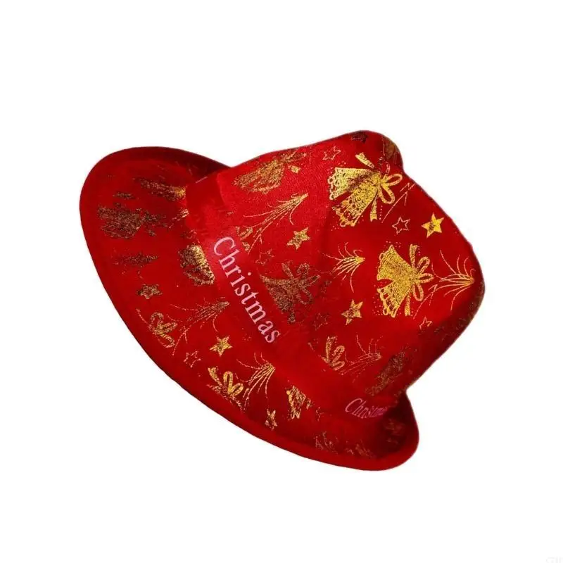 C71F عيد الميلاد أفضل قبعة للنساء الرجال عطلة الاحتفال متلألئ قبعة للجنسين قبعة حفلات مهرجان قبعات الدعائم زي قبعة