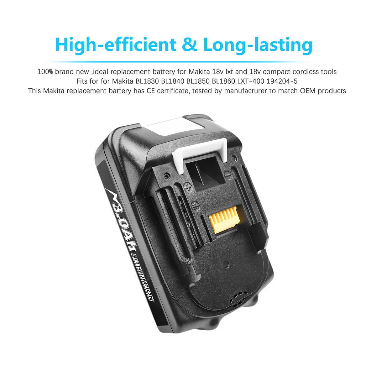 18V 3000mAh per Makita BL1815 Power tools batteria di ricambio Per Makita BL1815 BL1840 LXT400 194204-5 194205-3 194309-1 L50