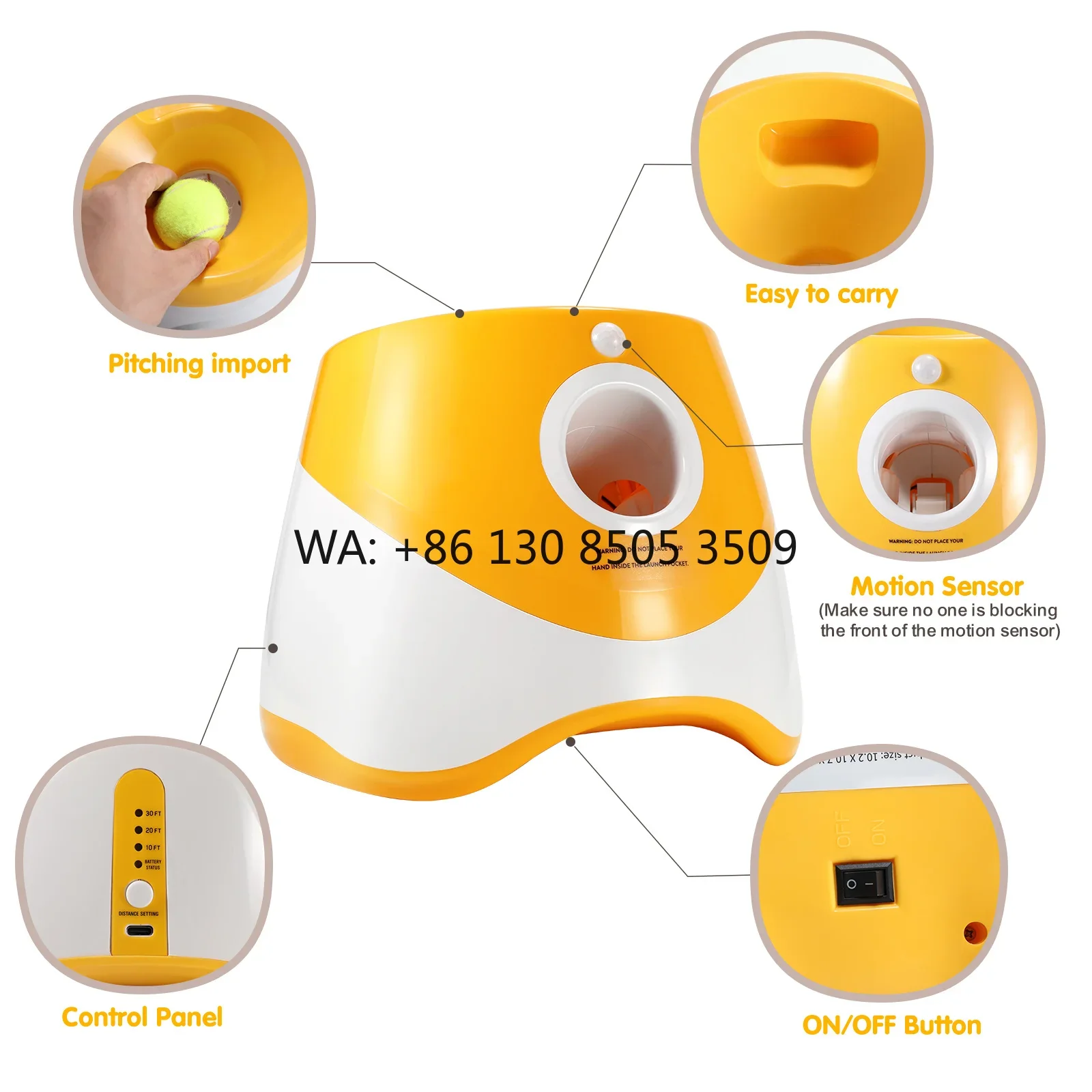 Eco-Friendly Automatic Ball Launcher Pet Interactive Dog Toy with Tennis Features Outdoor Training Accessory