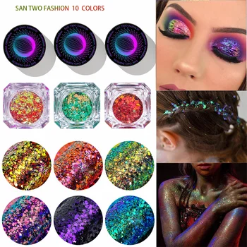 아이섀도우 팔레트 젤, 전문 메이크업, 완벽한 메이크업, 아이섀도우, 그린 아이섀도우, 스팽글, 금속 플래시, 다채로운 광택 