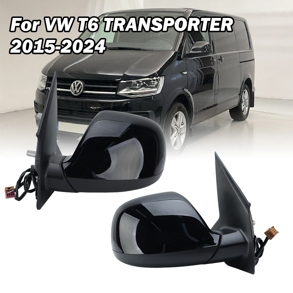 5 Wires Side Rearview Mirror Assembly For Volkswagen T6 TRANSPORTER 2015-2024 With Heated Door Rearview Mirror Car Accessories