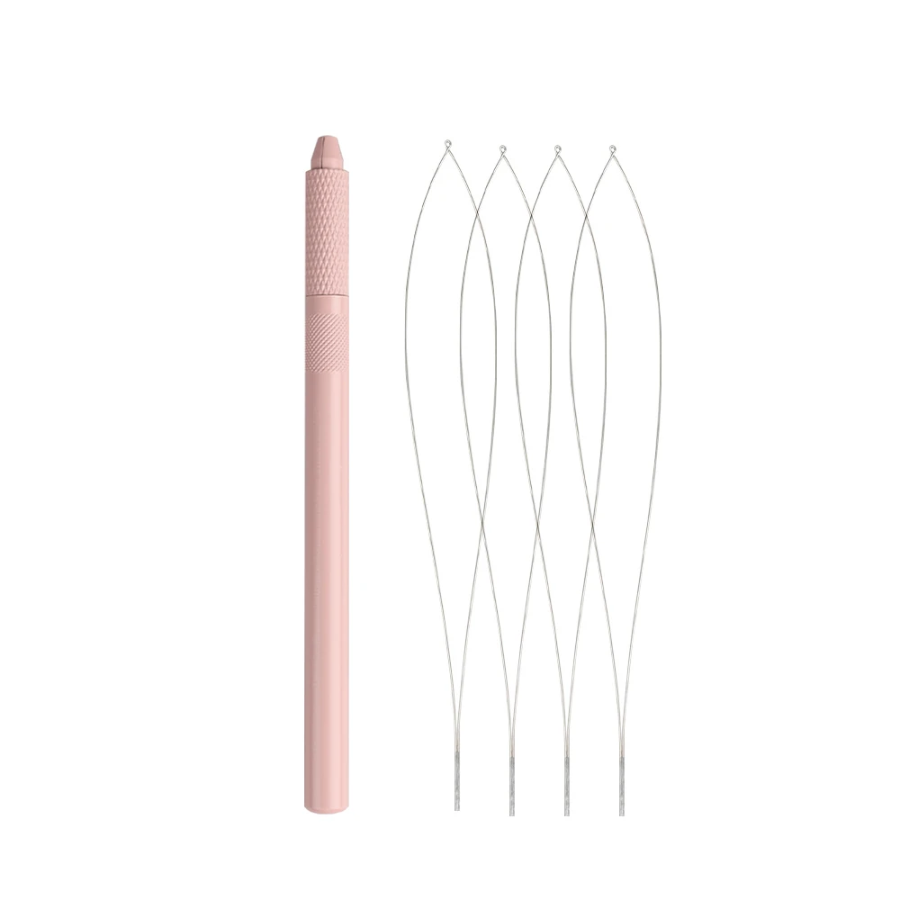 

ARLANY Hair Extension Loop with 4Pcs Extra Iron Wires Removable Handle Threader for Sewing Weft Extensions Micro Rings Loop Tool