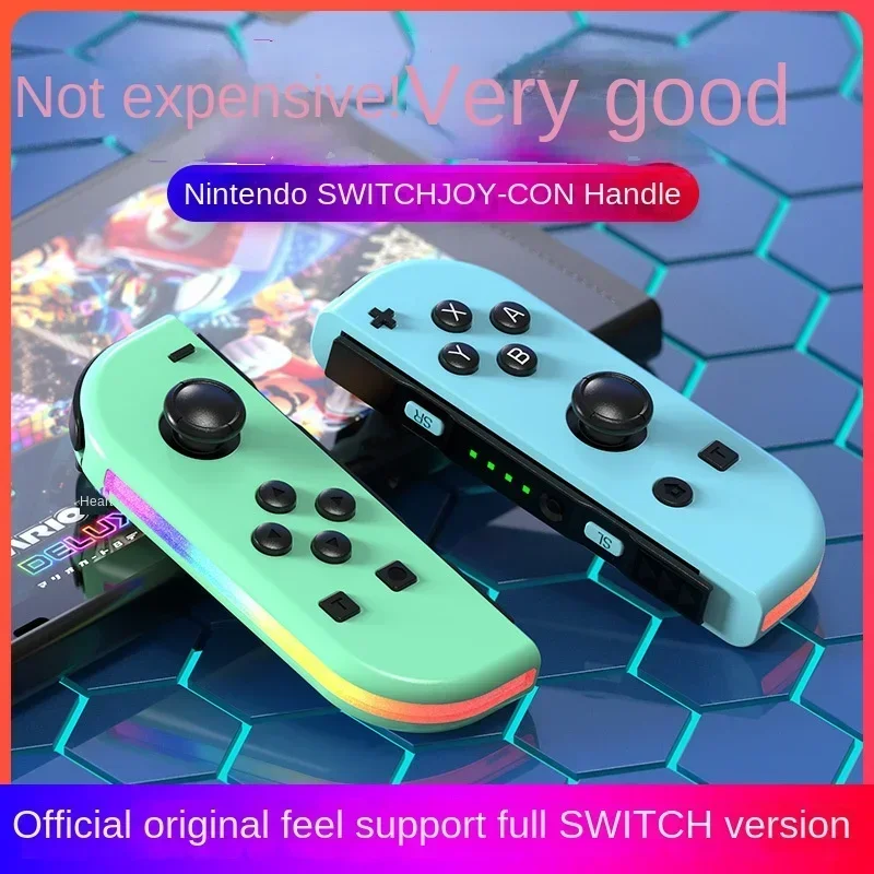 Switch joycon left and right gamepad colorful RGB light effect wake up 5.2 Bluetooth vibration somatosensory