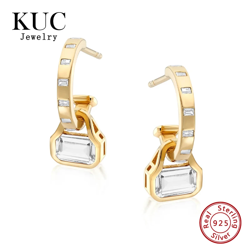 

Luxurious High Quality 925 Sterling Silver Stud Earring Custom Fashion Fine Jewelry Sapphire Zircon Drop Hoop Earrings Set