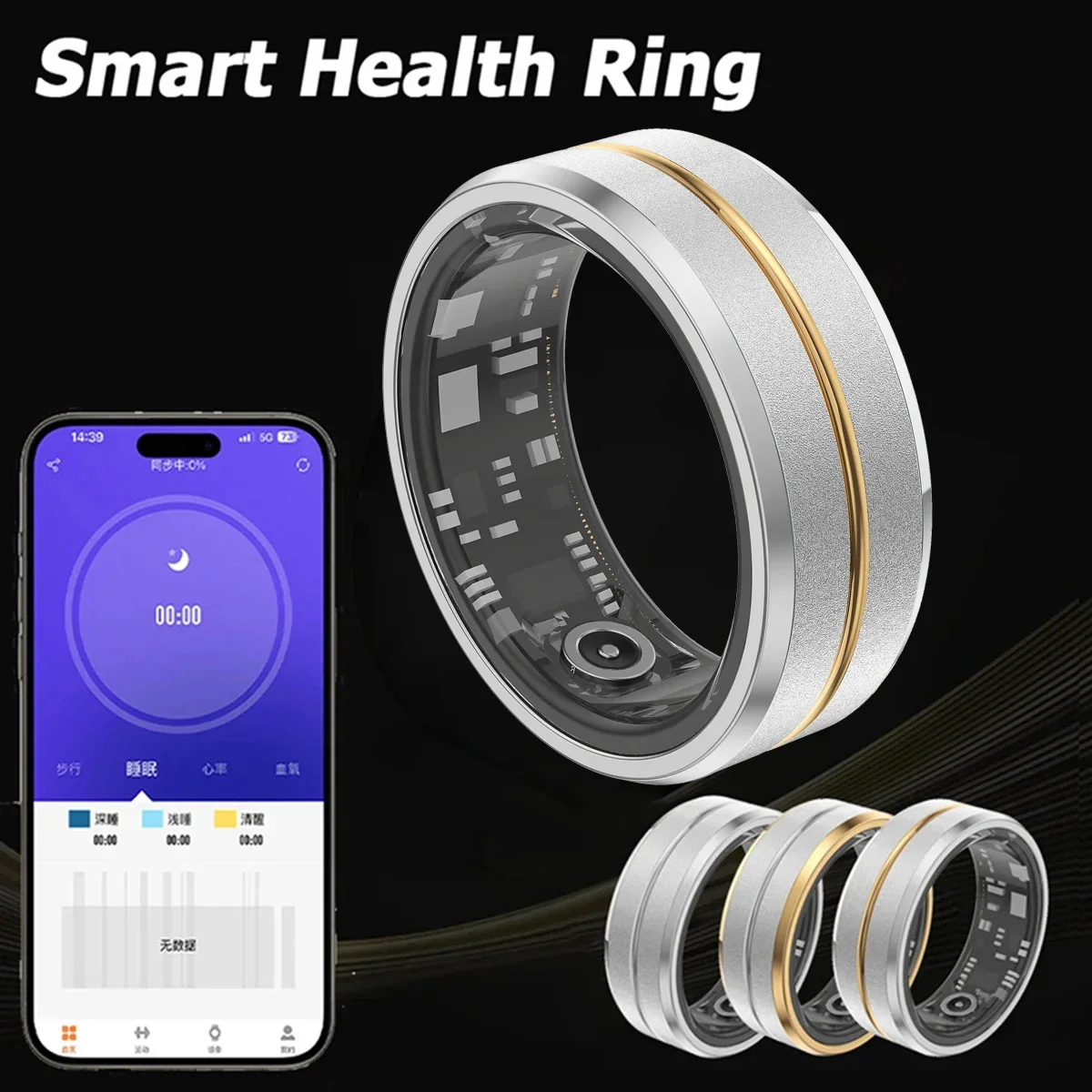 2024 New Smart Ring Multi-sport Mode Health Tracker Digital Ring Heart Rate Blood Oxygen Sleep Monitor For Women Men Android IOS