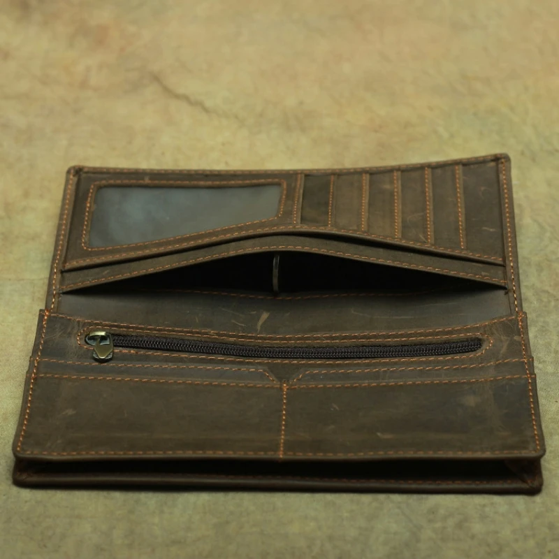 

High Quality Luxury Men's Wallet Genuine Leather Multi-pockets Male Purse Card Holder cartera hombre 카드지갑