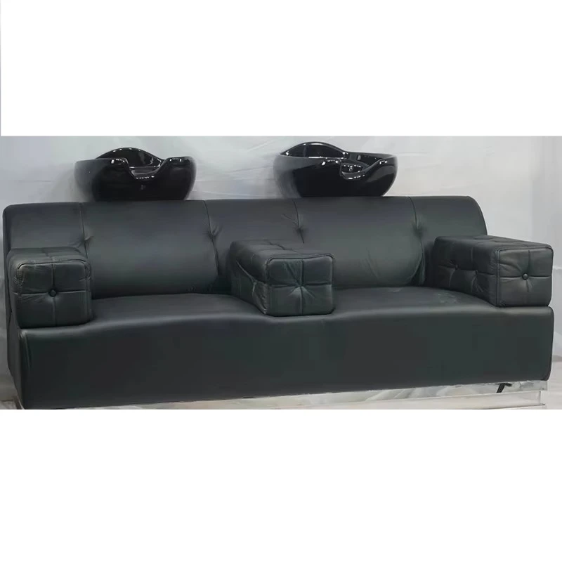 

Hair Salon Furniture Washing Equipment Shampoo Bed Backwash Unit Electric Double Seat Shampoo Chairs With Sink