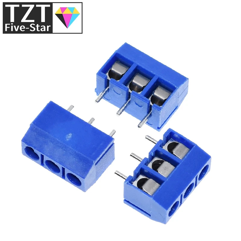 10pcs KF301-3P 301-3P 3P 3 Pin Plug-in Screw Terminal Block Connector 5.08mm Pitch  2 Pin Screw Terminal Block good