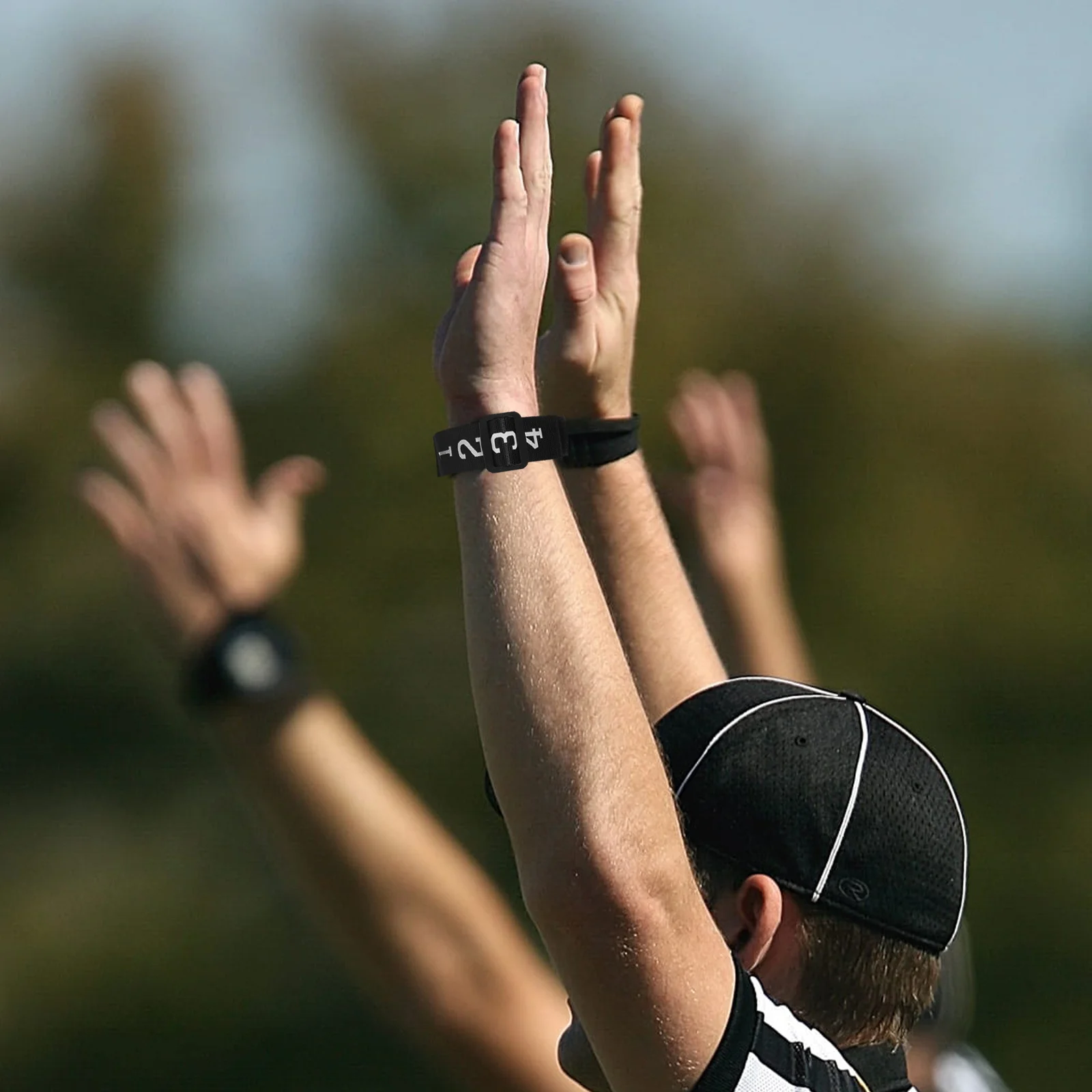 4Pcs Football Referee Wrist Bands Numbered Band Official Sliding Side Clip Convenient Game Use Football Referee Gear