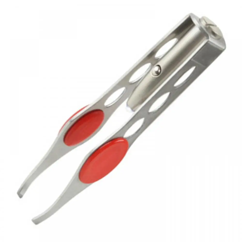 Pince à épiler pour cils et sourcils en acier inoxydable, pince d'épilation avec lumière LED, outil de pincettes de beauté