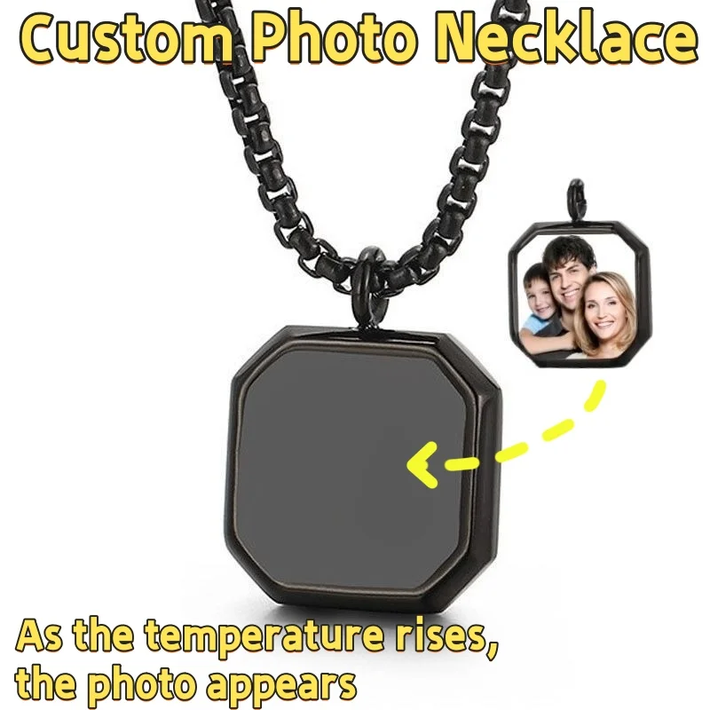 

DIY temperature necklace, custom photo necklace. The photo will appear when the temperature rises. Valentine's Day/Birthday gift