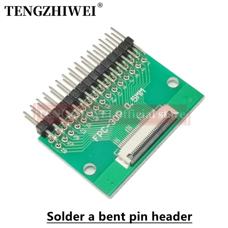 Carte adaptateur FDavid/FPC, connecteur rabattable soudé, en-têtes à broches droites et coudées, 0.5MM-30P à 2.54MM, 0.5MM-30P, 5 pièces