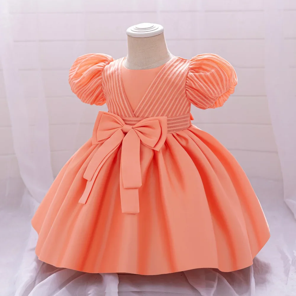 

Girls Party Dress 4 Colord 70cm-110cm Baby Birthday Dresses Kids Puff Sleeve Ball Gown Children Costumes Photograph Princess