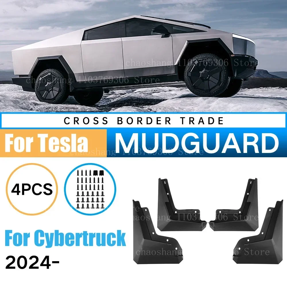 

Mudguards for Tesla Cybertruck 2024 2023 4PCS Mud Flaps Kit Pickup MudFlaps Splash Guards Front Rear Wheels Fender Car Accessory