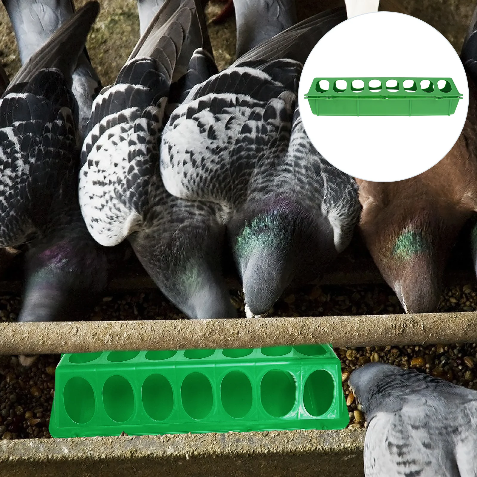 

3pcs Anti-Spill Food Trough For Pigeon Chicken Parrot Multi-Slot Poultry Feeder Bowl Hanging Bird Feeding Container