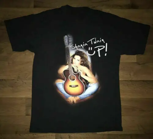 샤니아 트웨인 2003 업 투어 콘서트 반팔 티셔츠, 올 사이즈 블랙