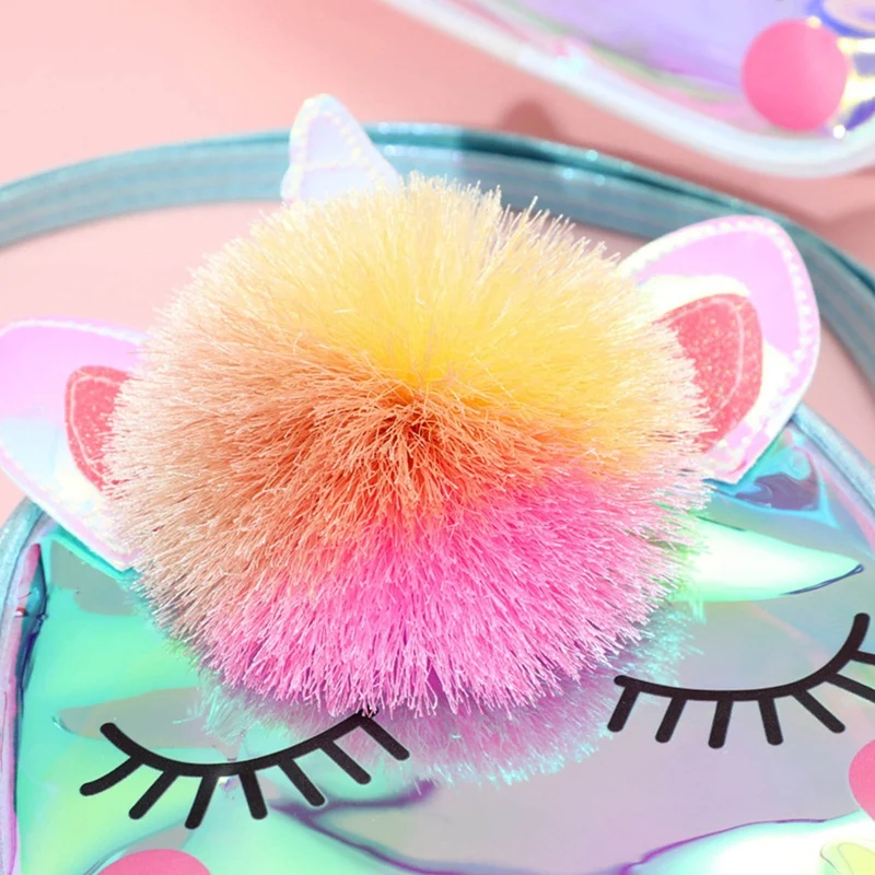 Unicorn Shoulder Purse Colorful Jelly Bag Kids Rainbow Crossbody Bags Children Handbags Mini Totes Clutch Girls Shiny Handbag