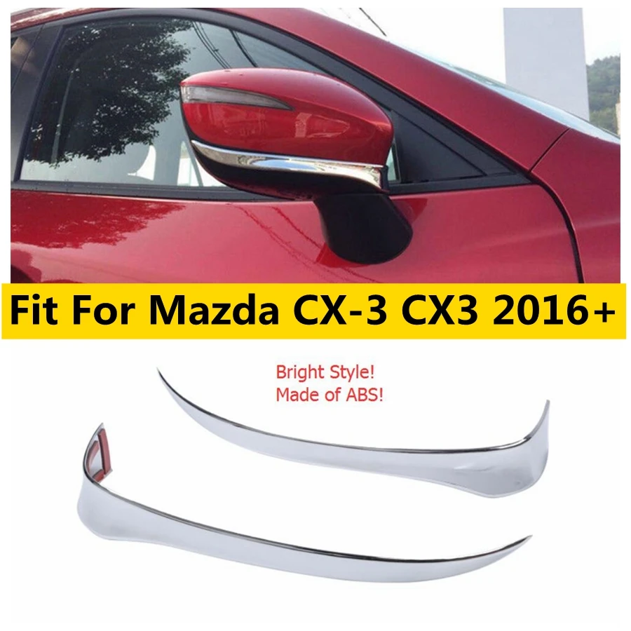 

Car Side Rearview Mirror Decoration Strips Protection Cover Sequins Stickers Trim Fit For Mazda CX-3 CX3 2016 - 2021 Accessories