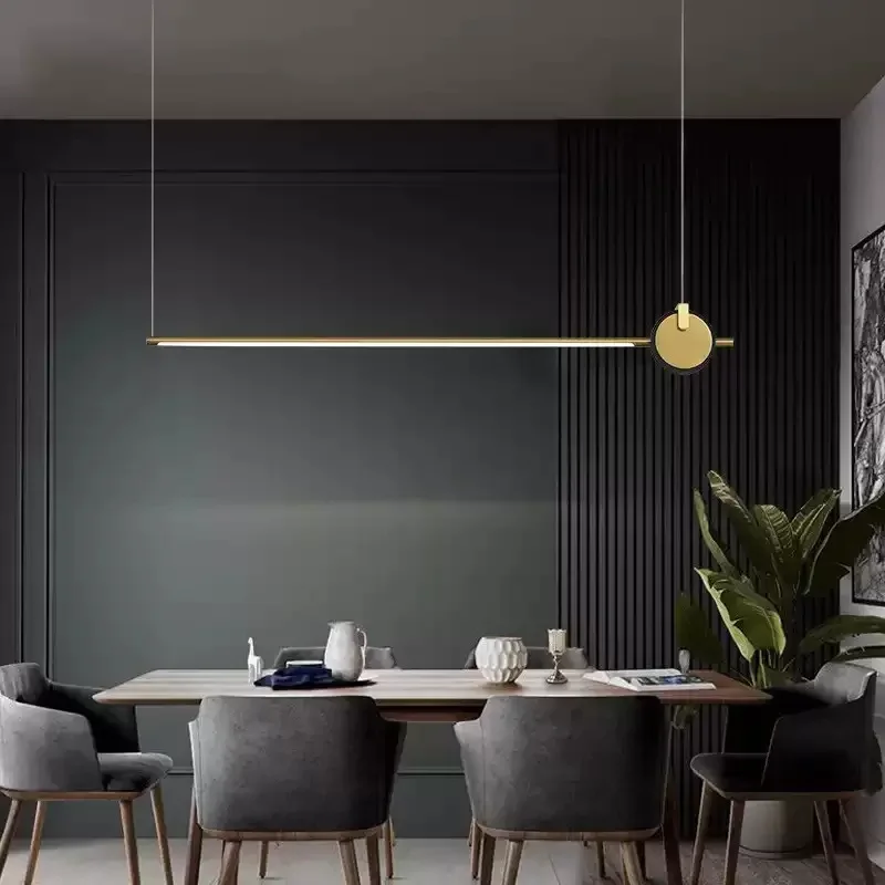 Light luxury Nordic design office chandelier minimalist long exhibition hall restaurant studio hotel