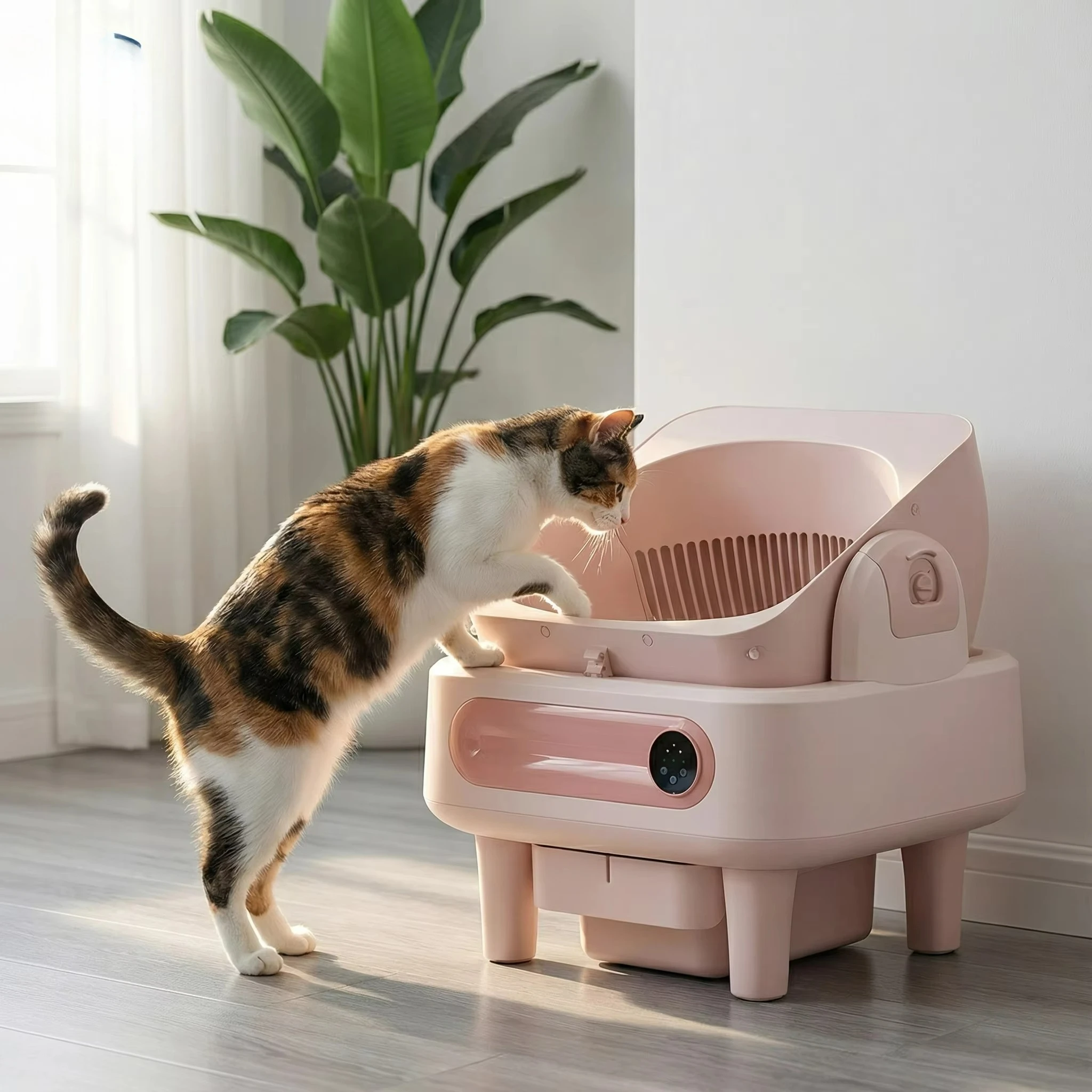 

2026 Private Mold Automatic Cat Litter Box Anti-Pinch Self Cleaning Litter Box Bundles Automatische Kattenbak with APP Control