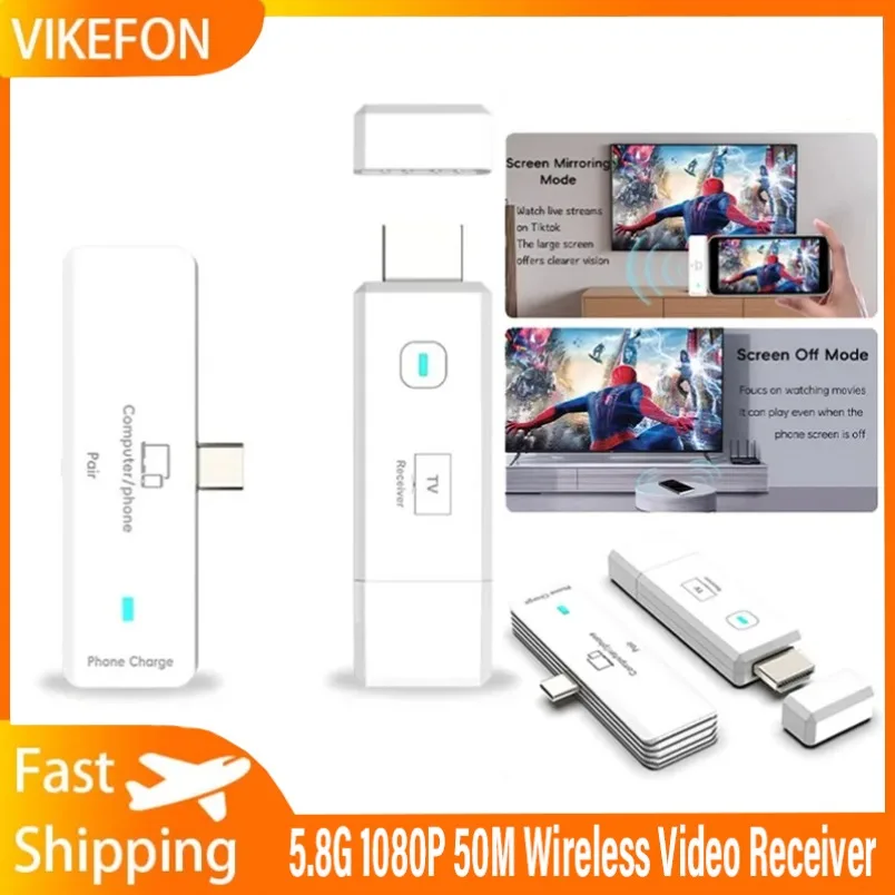 

1080P 50M Wireless HDMI-Compatible Video Audio Transmitter Receiver Extender Display Adapter Dongle For TV Box Monitor Projector