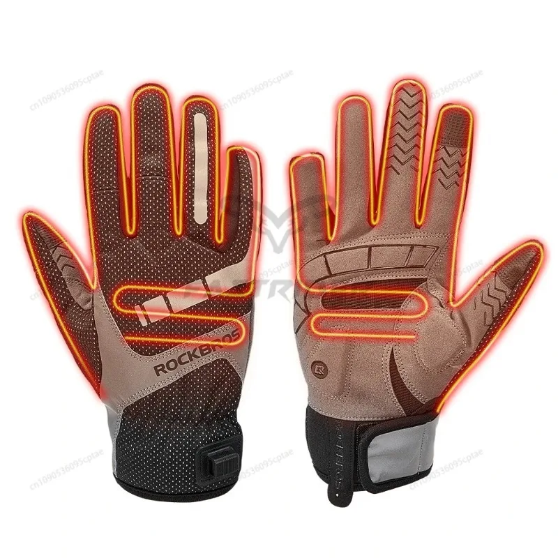 Heated Cycling Gloves Electric Scooter Bike Gloves USB Post Heating Thermal Winter Gloves TouchScreen Motorcycle Moto Gloves35