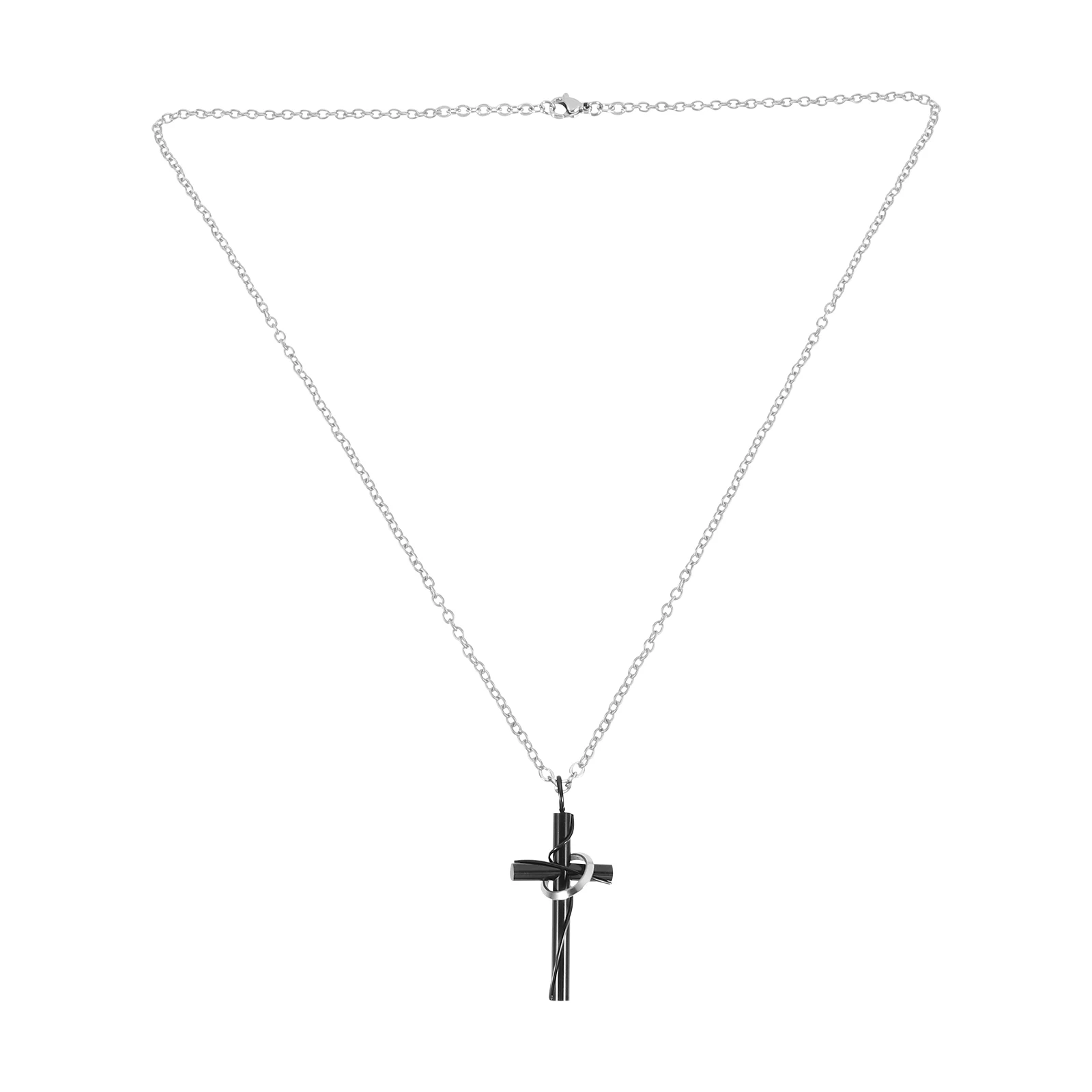 

Titanium Steel Necklace Durable Cross Pendant Unisex Chain Jewelry Simple Neck Decoration Practical Everyday Accessories