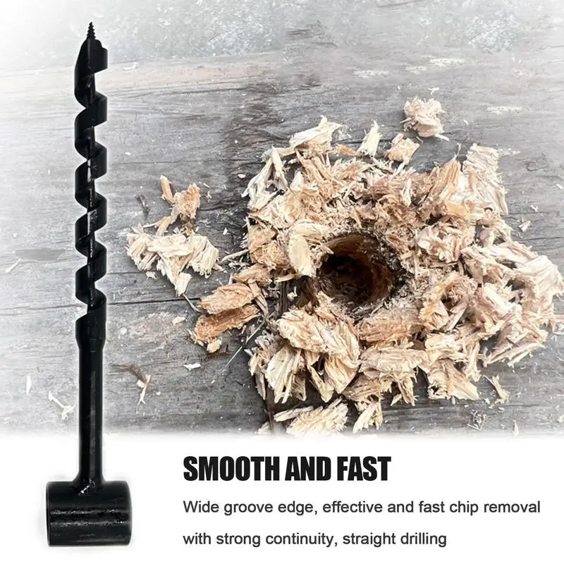 Bushcraft Outdoor Survival Hand Drill Carbon Steel Manual Auger Drill Manual Survival Drill Bit Self-Tapping Wood Punch Tool