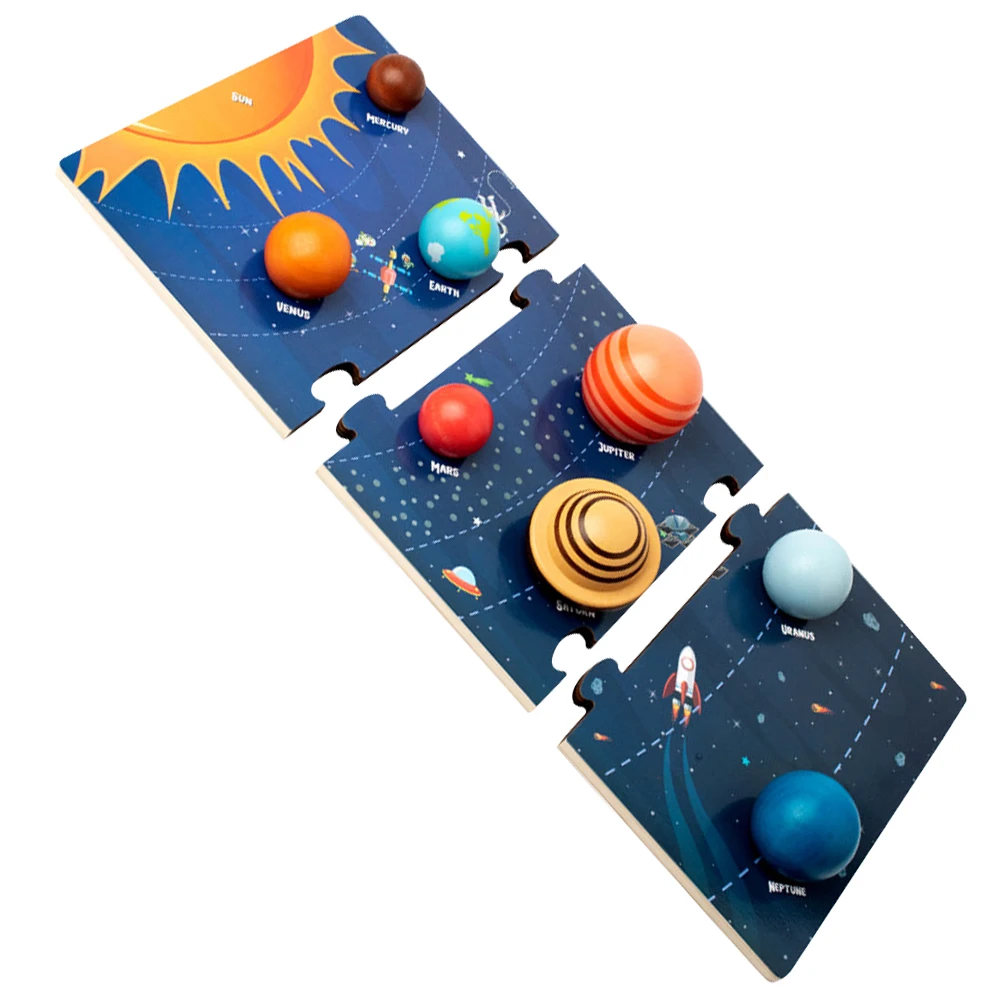 

Wooden Planets Solar System Cognitive Board Toys toddlers P0 8kg Matching Toy Space Learning Puzzle Games Improve