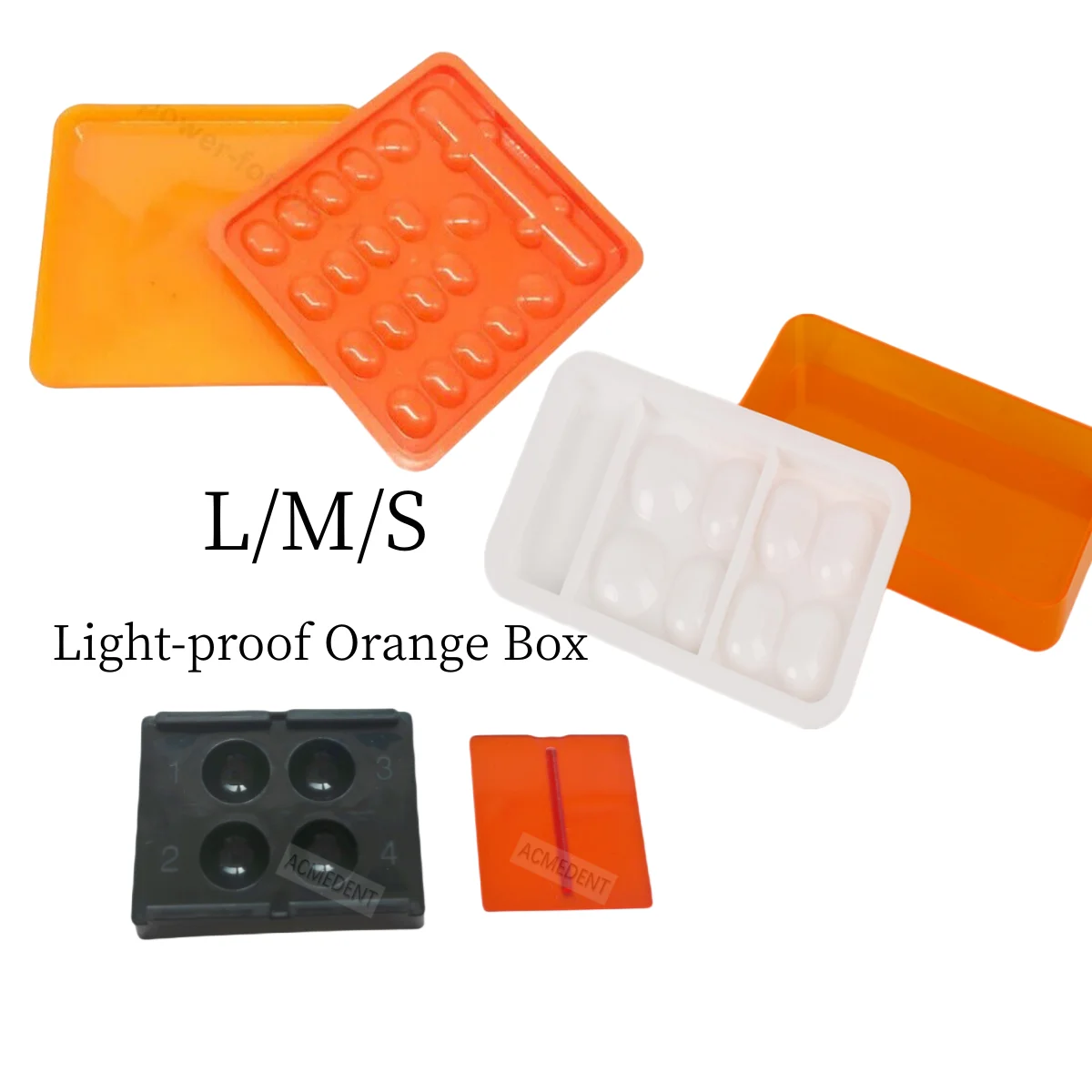 

L/M/S Dental Light Cure Hand Shield Composite Mixing Cover Orange Shading Box