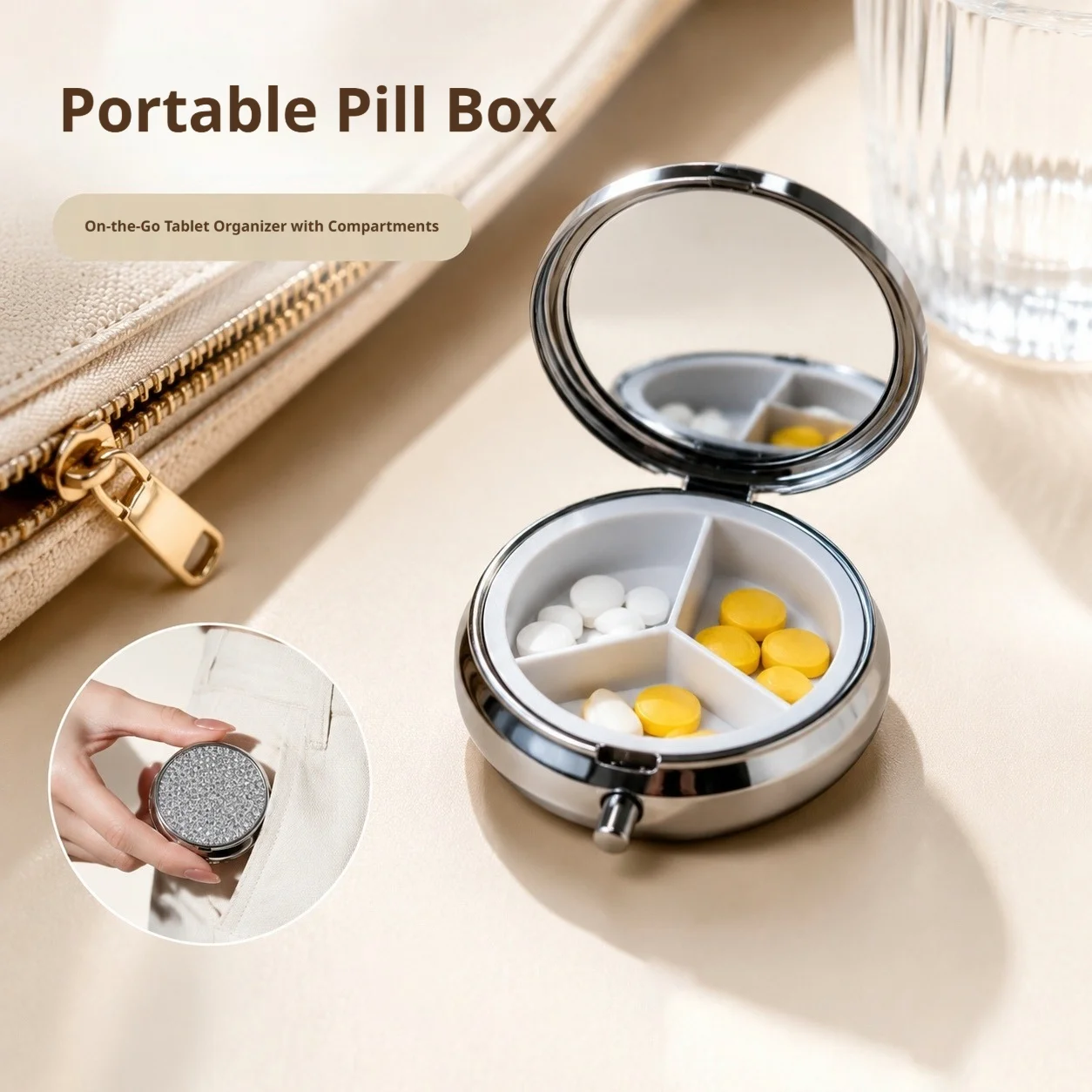 Three Sealed Mini Medicine Box Portable Home Travel Moisture-proof and Dust-proof Portable Cute Mini Medicine Box