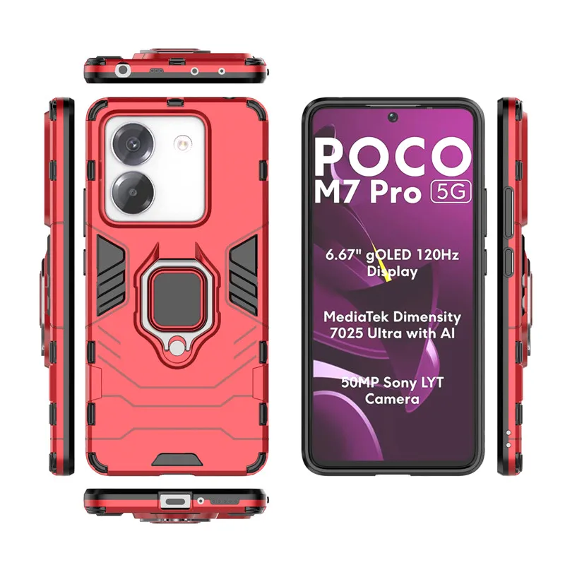 For Xiaomi Poco M7 Pro 5G Case Poco M7 Pro 5G Cover Ring Holder