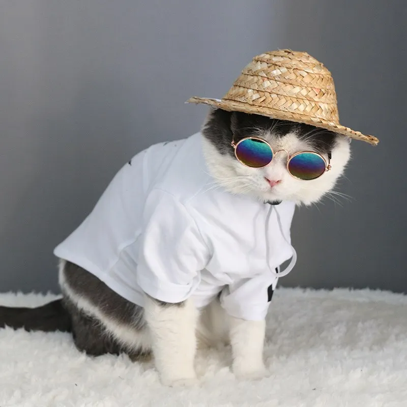 Lovely Vintage Round Pet Sunglasses Reflection Eye Wear Glasses For Small Dog Cat Animal Photos Props Accessories