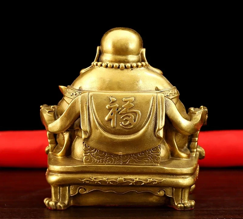 

CL pure copper Maitreya Buddha ornament, size, dragon chair, big belly, smiling Buddha, home offering, entrance checkout page