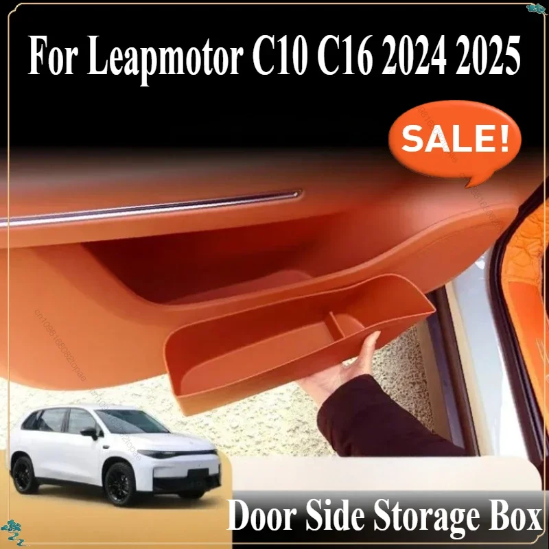 

Door Side Storage Box For Leapmotor C10 C16 2024 2025 Front Rear Door Handle Organizer Tidying Car Accessories