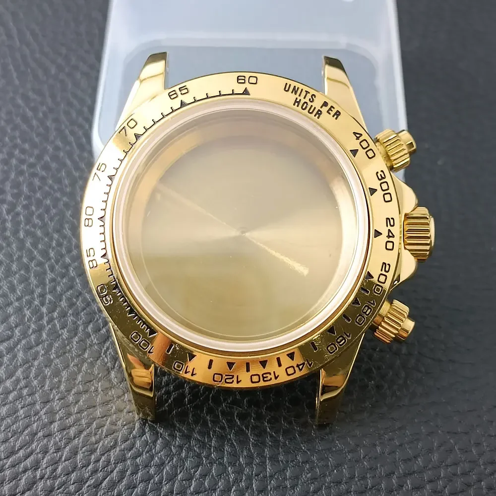 39.3mm VK63 Silvery/Gold Men's Watches Steel Case FIT VK63 Movement Case Watch Accessories Watch Parts Fits 20mm Strap Watch Box - Image 5