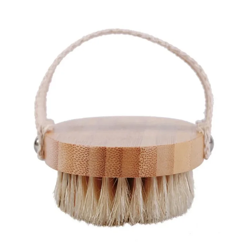 Cepillo corporal de madera para SPA, cerdas de jabalí naturales, cepillo corporal orgánico para piel seca, cepillos de ducha para espalda húmeda de bambú, cepillo de baño exfoliante