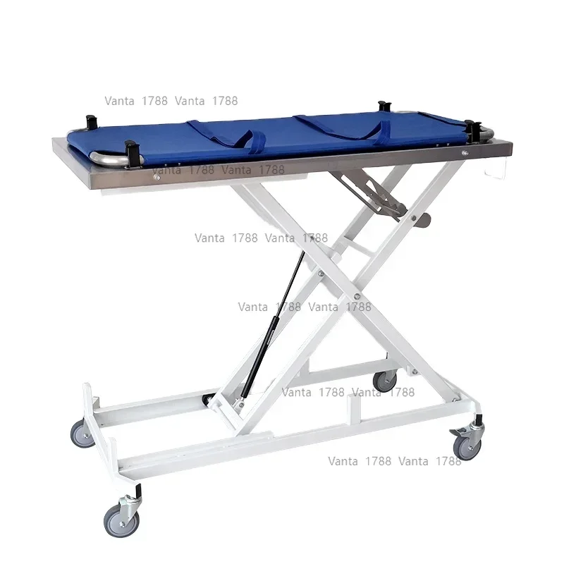 Pet first aid stainless steel manual lift ambulance stretcher trolley Veterinary rescue transport
