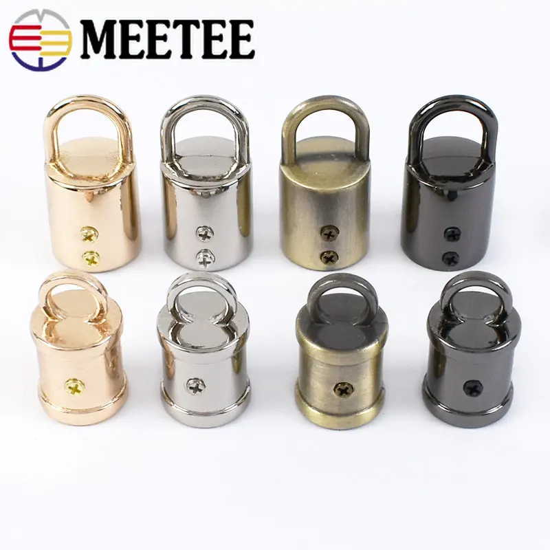 10Pcs 10/11mm Metal Bag Straps Clasps Tassel Fringe Cap Buckle Lether Rope Cord Lock Connector Buckles DIY Handbag Accessories