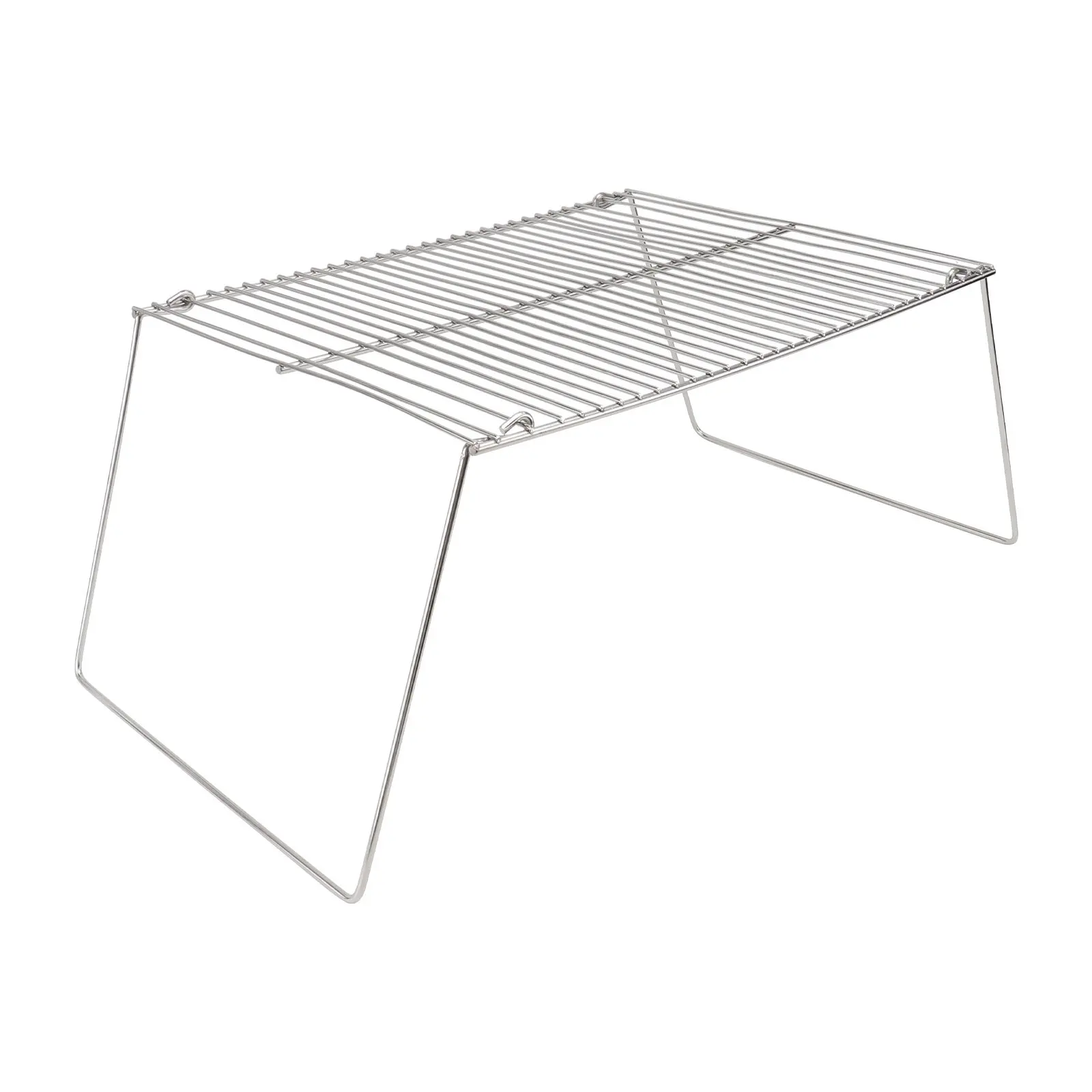 1Pcs Compact Stainless Steel Camping Barbecue Grill Ideal for Picnic Bonfire Party Outdoor Bbq Rack Sturdy Furnace End Holder