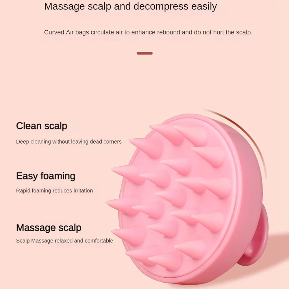 Silicone Massage Comb  Clean The Scalp Thoroughly Scalp Massage Easy Foaming Head Massage Brush Shampoo Brush Bath Comb