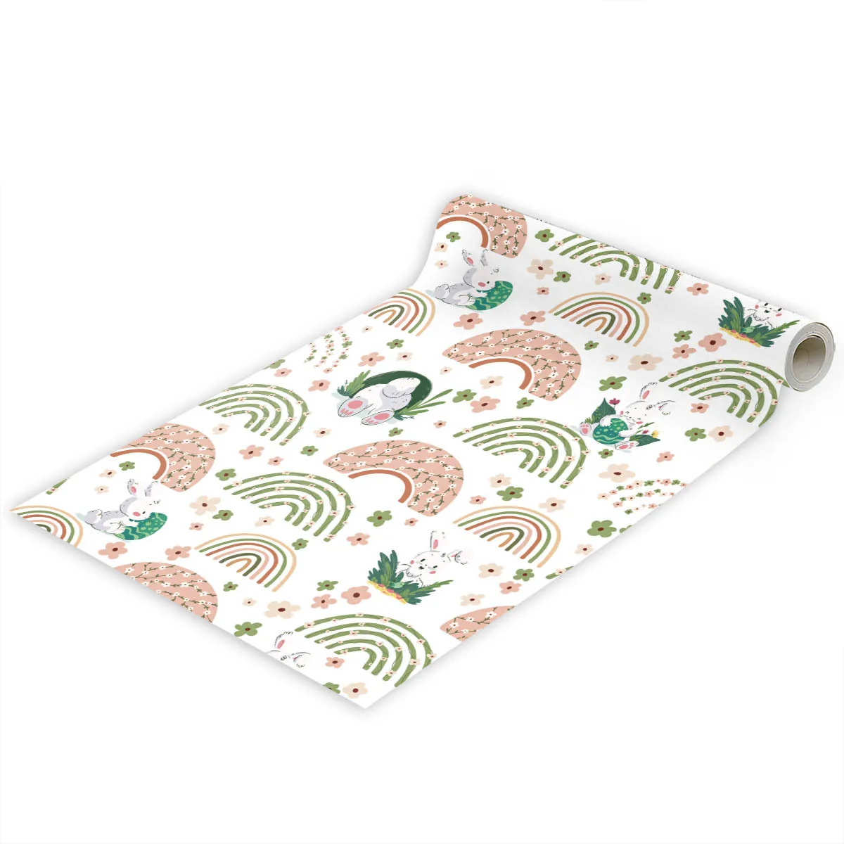 

Самоклеящиеся обои с кроликом и радугой, милые мультяшные наклейки для ремонта стен, детская роспись для украшения спальни