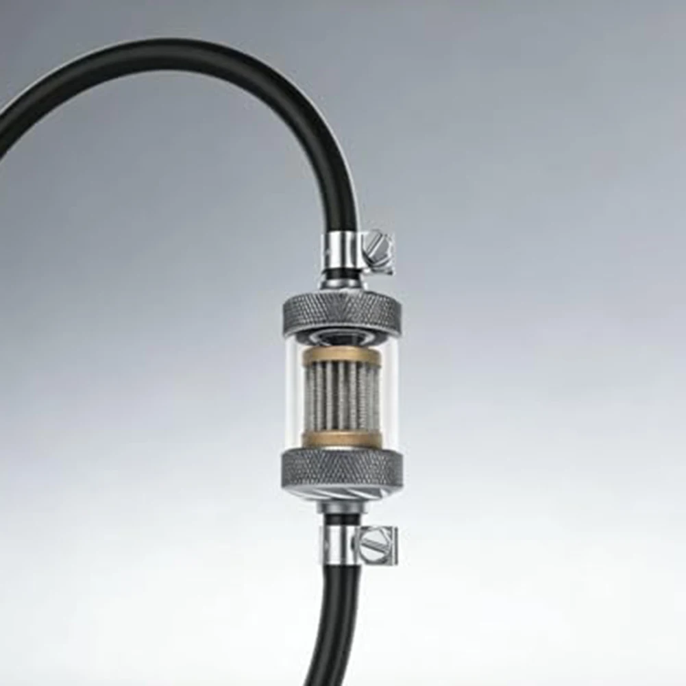 Clear View 1/4" Inline-Kraftstofffilter für 6mm Schlauch Motorrad für ATV Dirt-Bike 304 Edelstahl Einfache Wartung – Detail 4