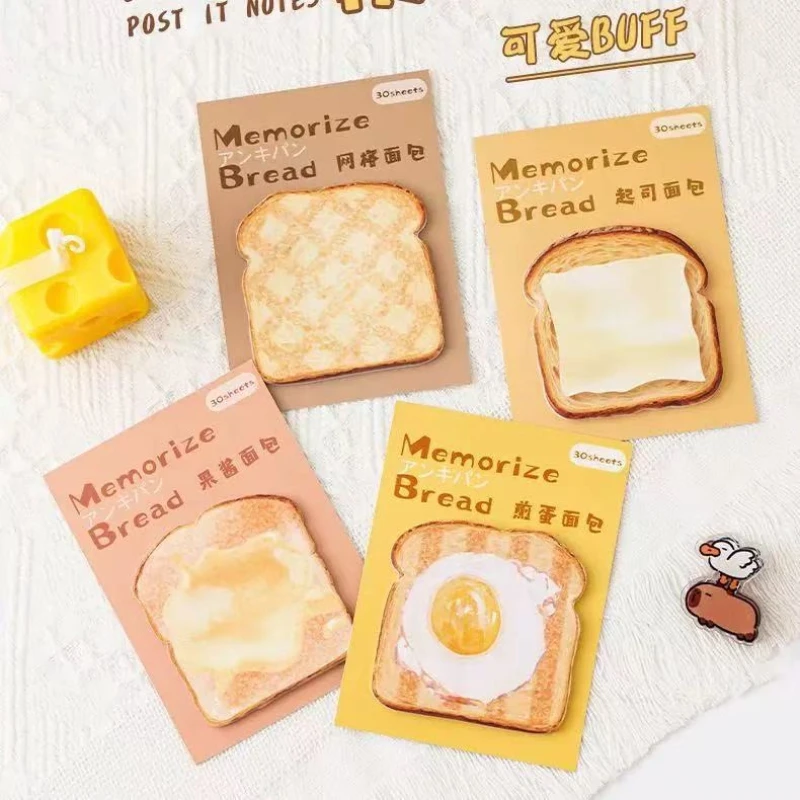 

Memo Pad Cute Cartoon Simulation Toast Bread Student Tearable Paper Sticky Note Pad N Times Office School Supplies Stationery