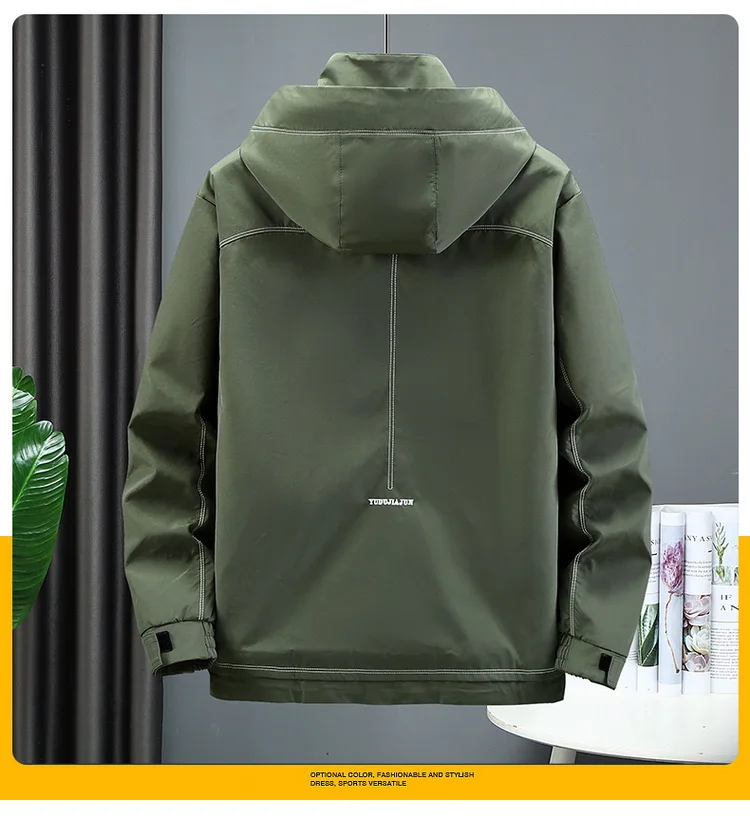 ZOZOWANG Winter Men's Windbreaker Military Jackets Outerwear Spring Autumn Waterproof 10XL Men Coat Hooded Army Green Clothes