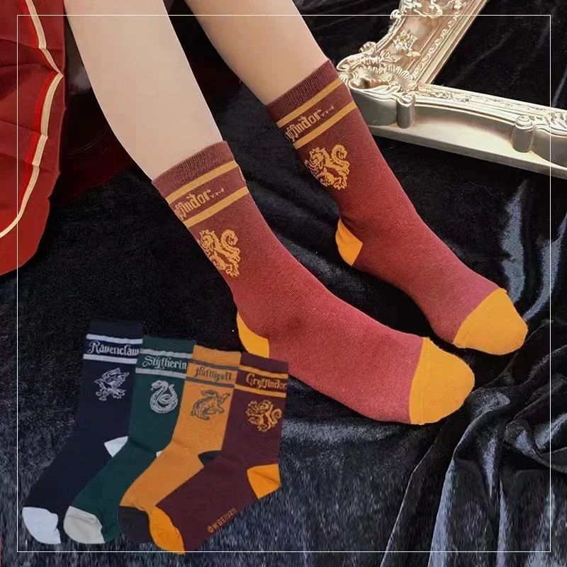 Calcetines de Harry Potters para mujeres y hombres, calcetines de algodón de la Escuela de brujería y magia de Hogwarts para niños, accesorios de disfraces de Cosplay
