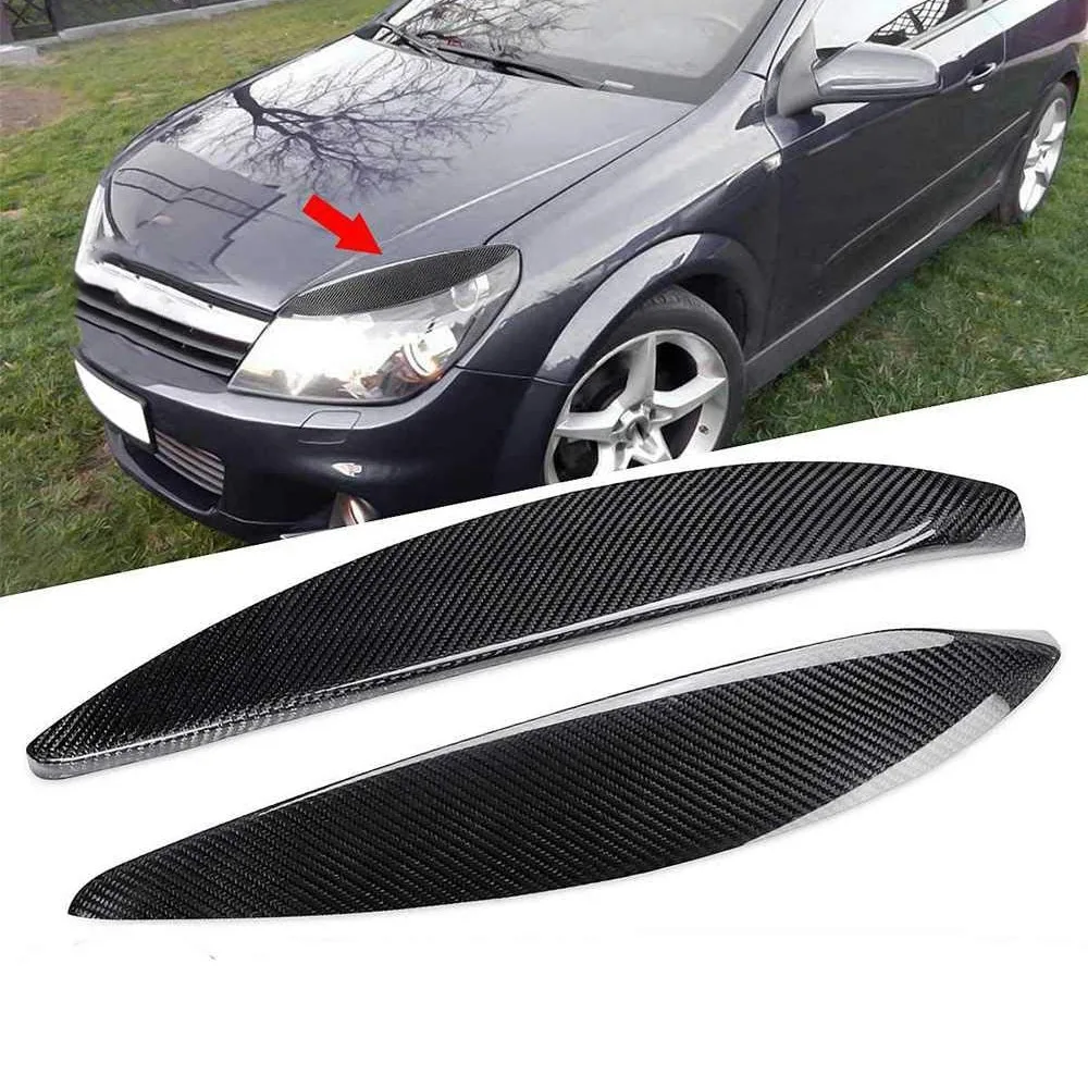 Eyelids Headlights Case Carbon Fiber Pads Cilia Eyebrows Covers for Vauxhall Opel Astra H 2005-2010 Car